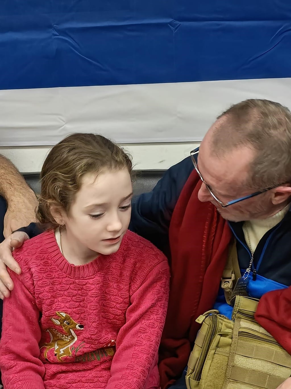Emily Hand (9) after being reunited with her father Thomas on Sunday. Photograph: Family Handout/PA