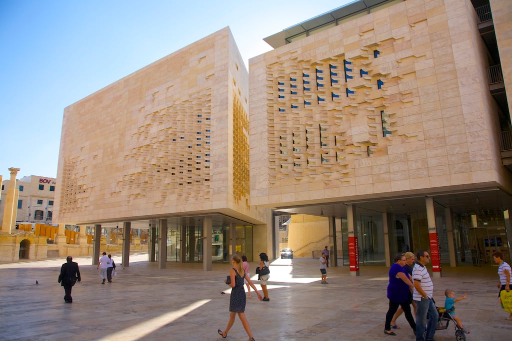 Parliament building near Valletta City Gate at entrance to Valletta, Malta. Photograph: Barry M Winiker