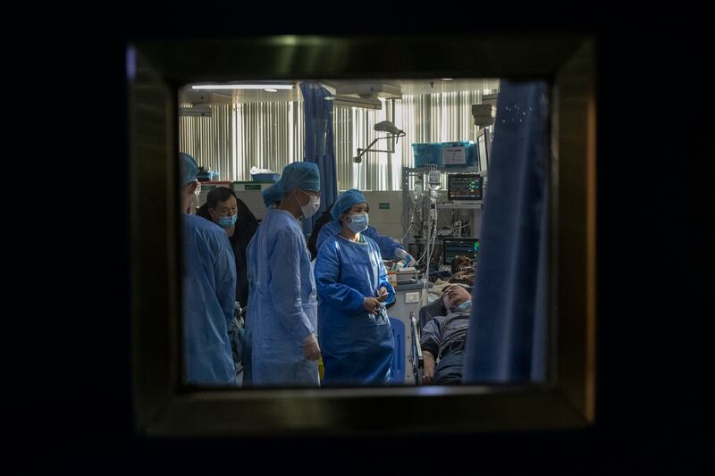An emergency room at Zhongnan Hospital, one of the largest in Wuhan, China, on December 20th. Photograph: Gilles Sabrie/The New York Times