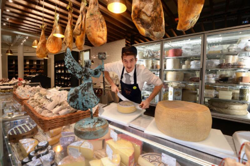 Joris Delbarry at the Cheese and charcuterie counter at Fallon and Byrne opening in Rathmines Swan Centre. Photograph: Cyril Byrne