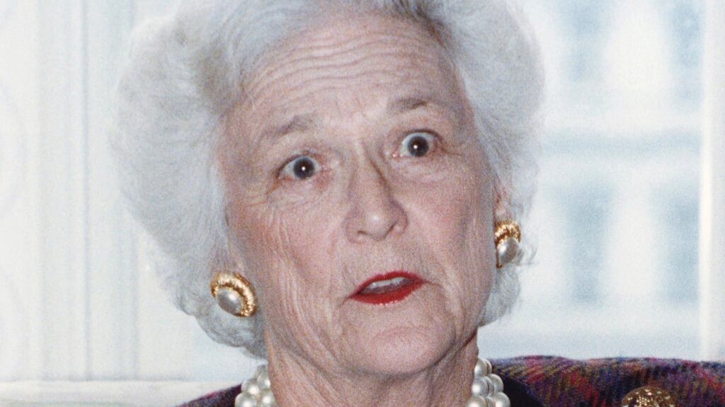 US first lady Barbara Bush was only the second woman in US history to have a son of hers follow his father to the White House. Photograph: Stelios Varias/Reuters
