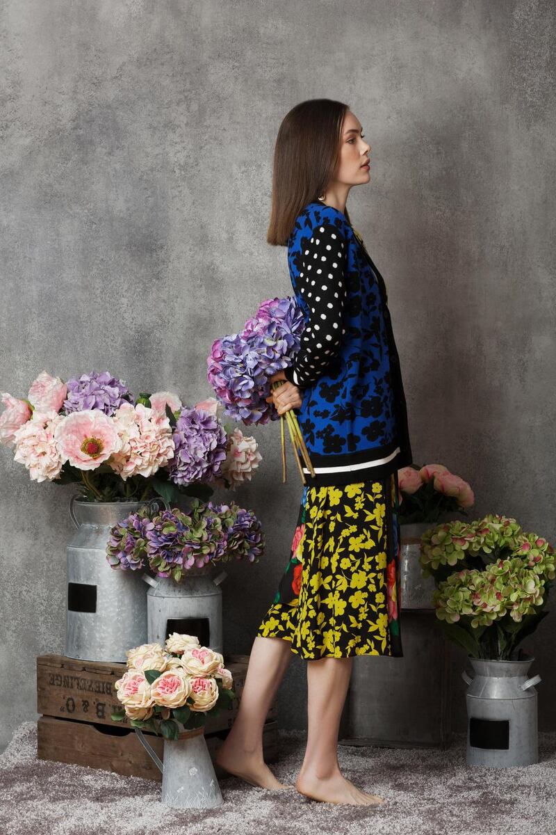 Cardigan €490, skirt €435 Alice + Olivia Brown Thomas.