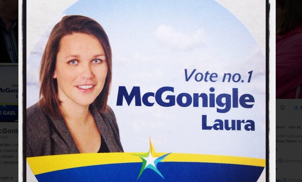 Fine Gael’s Cllr Laura McGonigle has apologised for comments she posted on her private Facebook account over the weekend in which she urged anti-water charge protestors to collect rainwater while out protesting and drink it for a week. Image: Laura McGonigle’s Twitter page.