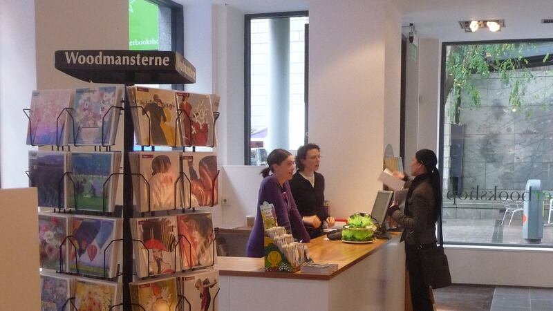 Counter service in the Gutter Bookshop