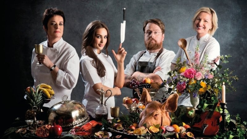 Mentors in RTÉ’s Taste of Success, sponsored by Lidl (l. to r.) Eunice Power, Roz Purcell, JP McMahon and Domini Kemp