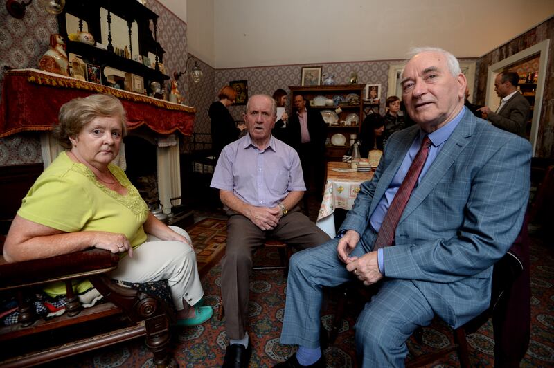 Former residents of 14 Henrietta Street, Jane Lynch, John Horrigan and Peter Brannigan.
Photograph: Cyril Byrne