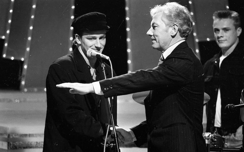 Late Late: live on air with Gay Byrne in March 1987. Photograph: Independent News and Media/Getty