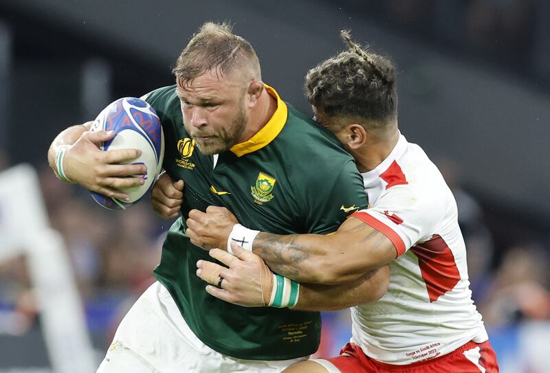 South Africa have named Duane Vermeulen at number eight for the quarter-final clash with France. Photograph: Sebastien Nogier/EPA