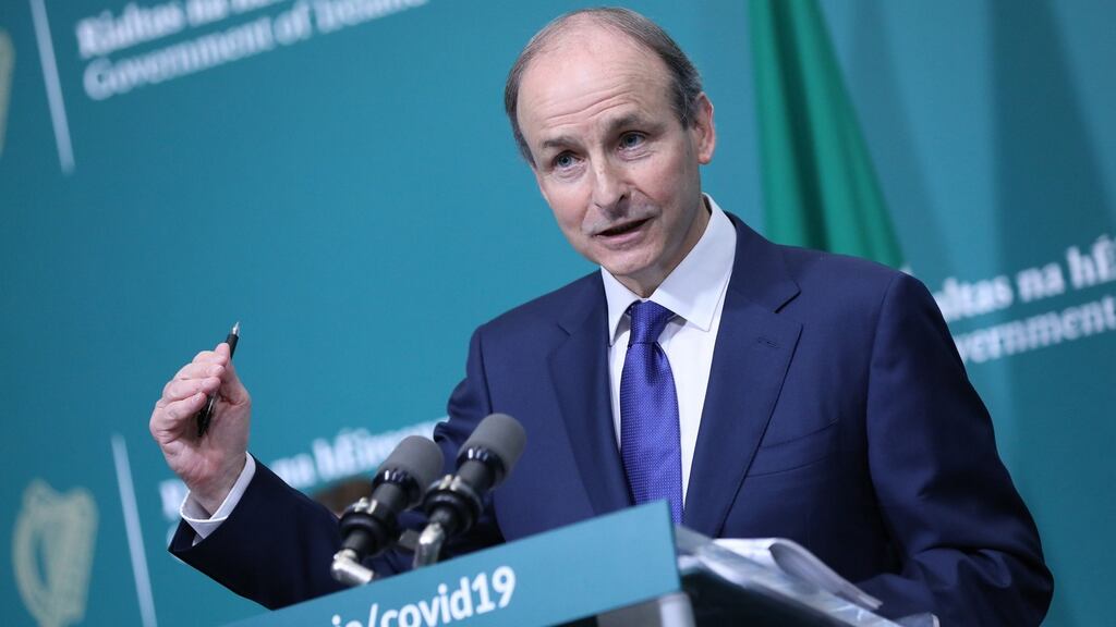 “I would appeal that there would be no further appeals against this project now given the fact that courts have ruled very clearly in relation to it and that many, many jobs depend on it,” Micheál Martin said. Photograph: Julien Behal Photography/PA Wire