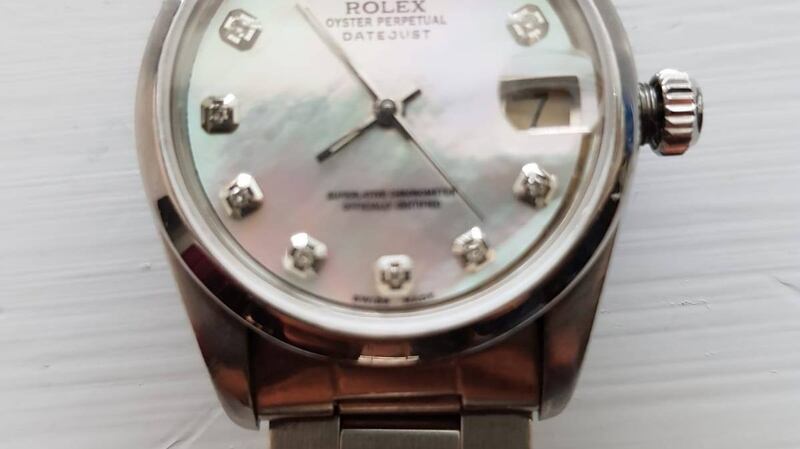 The Ladies Rolex watch seized by Cab officers during a raid in Dublin. Photograph: An Garda via Facebook