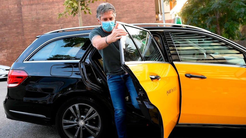 Jorge Messi, father and agent of Lionel Messi, arrives at his apartment in Barcelona. Photograph: Lluis Gene/AFP via Getty Images