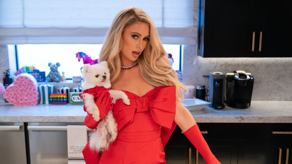 Cooking with Paris: is this a conscious attempt to smuggle unspeakable cosmic horror into viewers’ homes? Photograph: Kit Karzen/Netflix