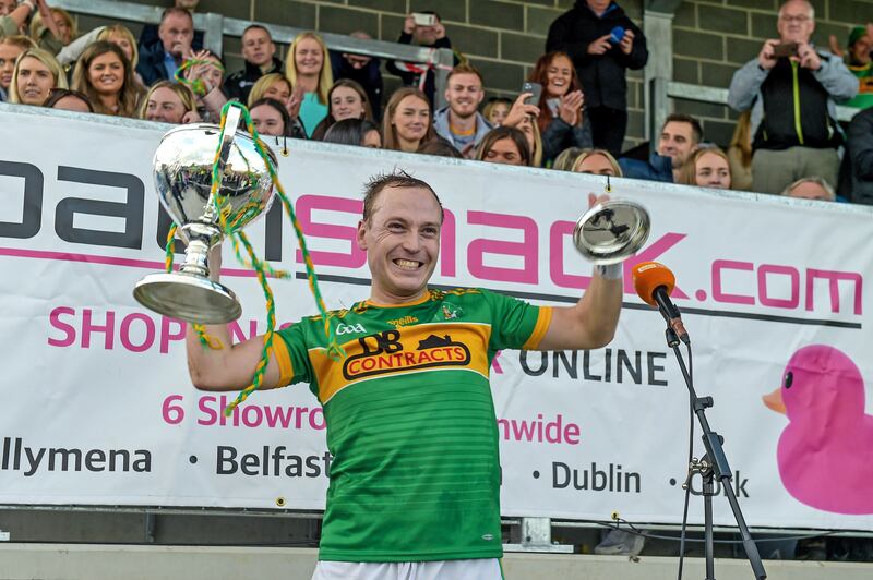 Paul Shiels, captain of Dunloy: 'We’ve had more players play in Croke Park than in Casement Park, which is very disappointing.' Photograph: INPHO/Cathal McOscar