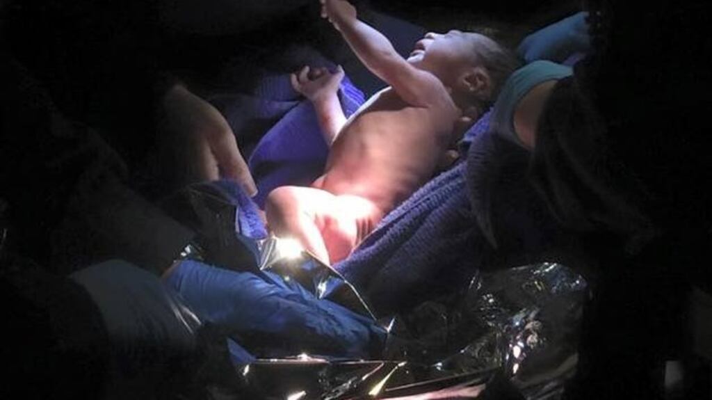 The full-term infant was found wrapped in towels in the indoor nativity scene at Holy Child Jesus Church. Photograph: Father Christopher Ryan Heanue