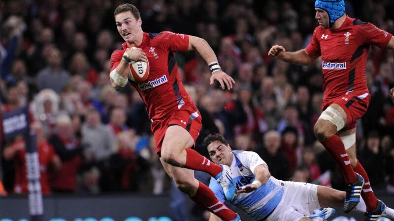 Wales wing George North breaks away to score a try during against the Pumas at the Millennium Stadium. Photograph: Tim Ireland/PA Wire
