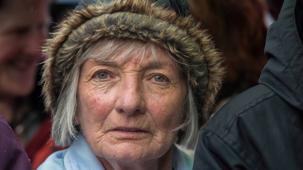 Breda Quirke in the crowd at the Béal na Bláth commemoration, Co Cork. Photograph: Michael Mac Sweeney/Provision