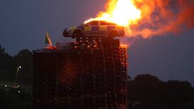 Burning of mock police car in bonfire ‘wrong on every level’
