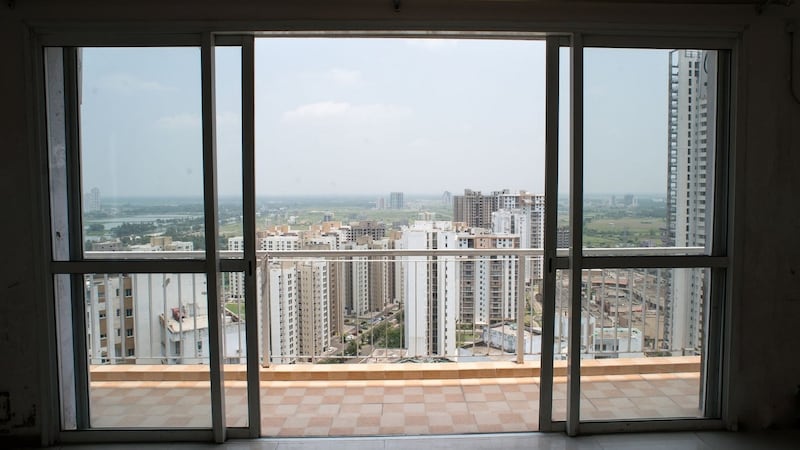 This four-bedroom penthouse occupies three floors in West Bengal