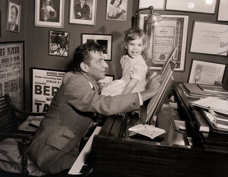 Maestro: Jamie Bernstein with her father as a young girl in the 1950s. Photograph: Bettmann/Getty