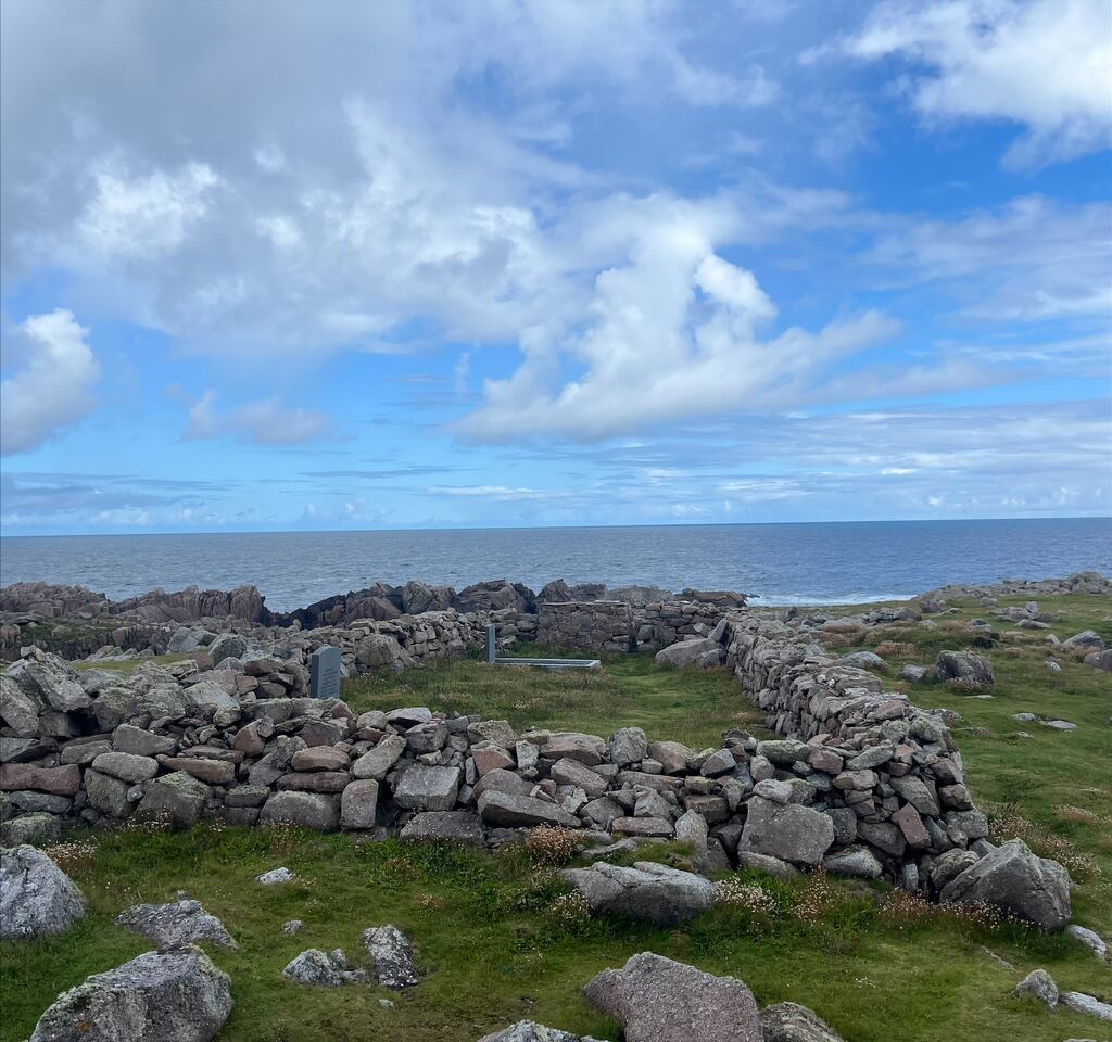 Squeezed between the lighthouse and sea, the walled “Foreigners’ Graveyard” of Tory Island is a lonely sight, with only two graves left today
