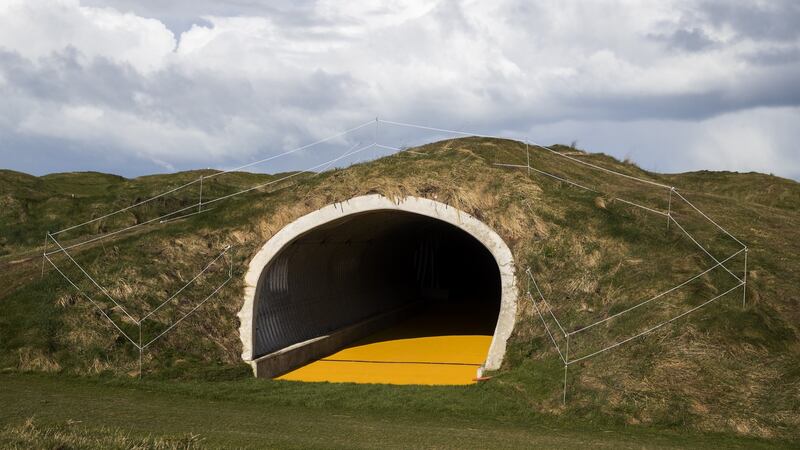 A new tunnel installed at the course to help galleries move around. Photo: Getty Images
