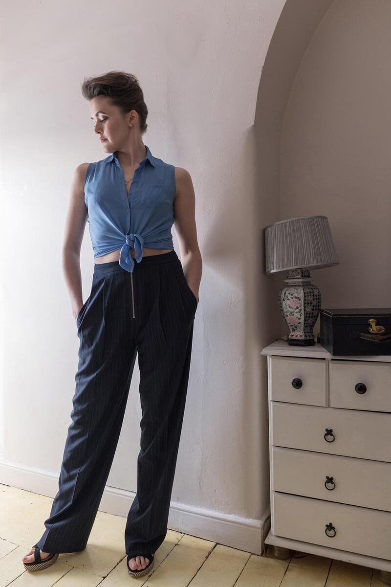 Blue shirt from Penneys, trousers from Asos Tall. Pic Pearl Phelan
