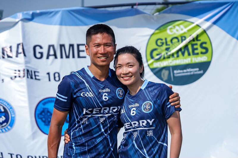 Jack and Grace Meng, who play for GAA Shanghai. Photograph: Zhu Yanxun