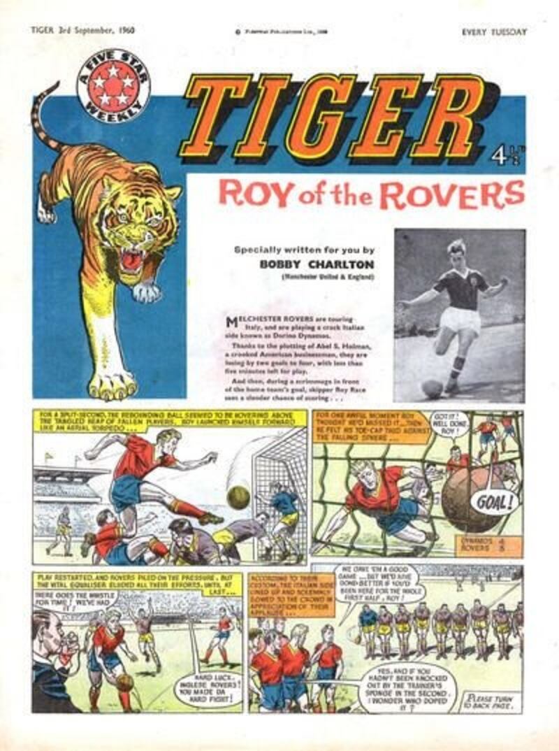 Tiger tale: Roy Race's early popularity was such that even Bobby Charlton agreed to write a story about him for the comic in which the fictional hero first appeared