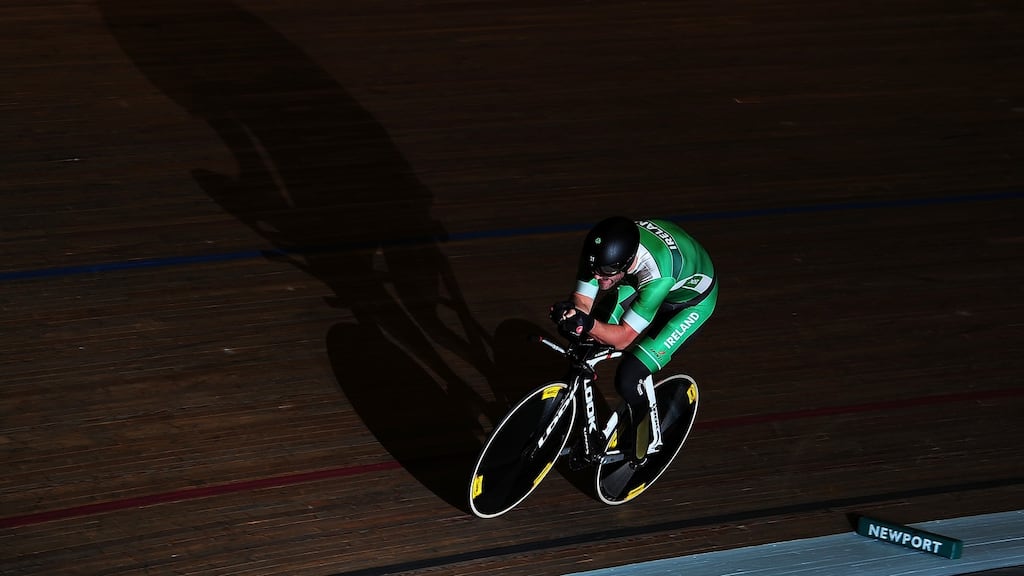 Ireland’s Colin Lynch won a silver medal in the C2 individual pursuit the UCI Paracycling World Championships in Montichiari, Italy on Thursday. Photograph: Getty Images.