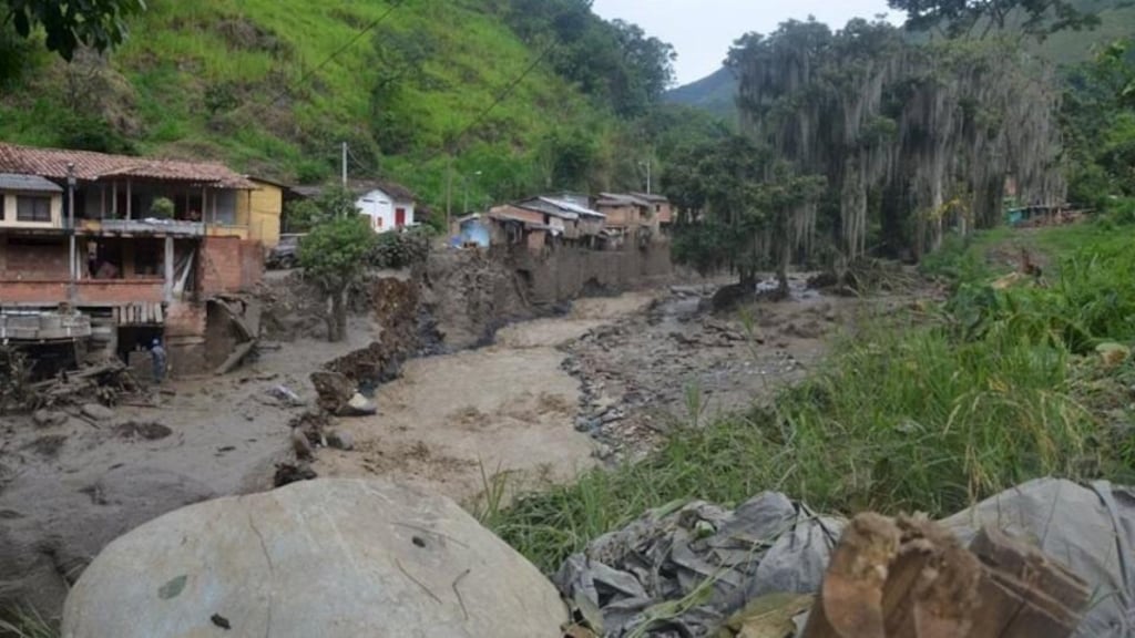 A view of Salgar in Antioquia department, Colombia after a landslide that has killed at least 48 people. Photograph: Colombian National Police handout/Reuters