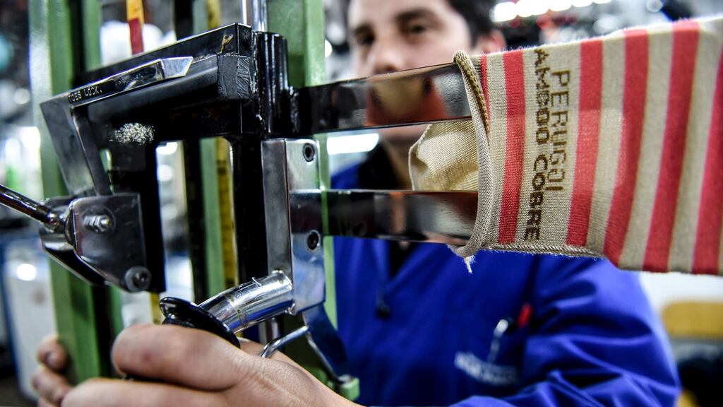 A PMI for manufacturing rose to 52.6 from 51.7 in August, in line with earlier estimate, IHS Markit said on Monday. Photograph: Martin Bernetti/AFP/Getty Images