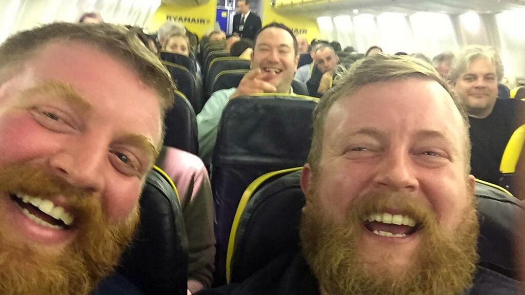 The two men after meeting on a Ryanair flight.