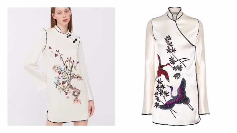 Go oriental in this Elena embellished dress for €1,939 from Attico or head East in this dress for €49.95 from Zara.