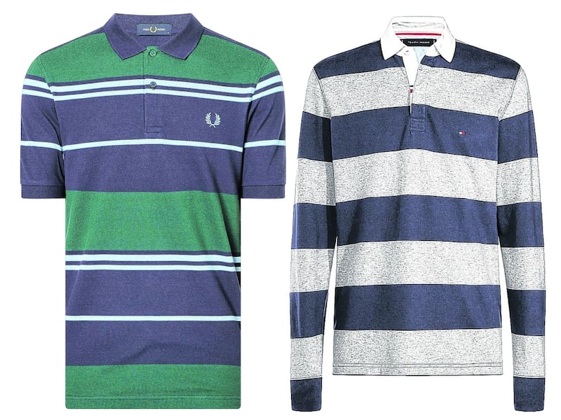Fred Perry T-shirt, €95, Arnotts; Tommy Hilifger top, €119