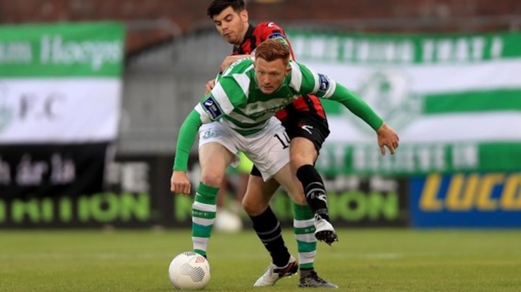 Gary Shaw gave Shamrock Rovers all three points against Gaway. Photograph: Inpho