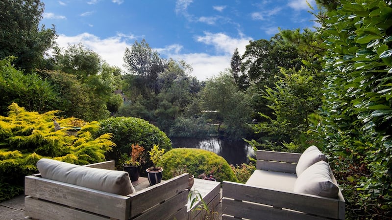View of the Liffey from back garden terrace