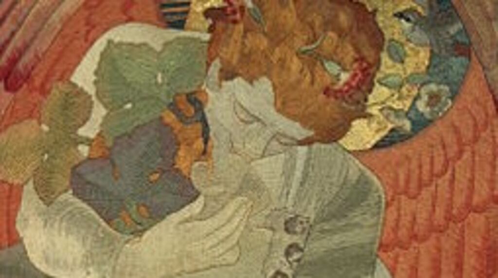 Detail from The Victory, the last of four embroideries in the series The Progress of a Soul, by Phoebe Anna Traquair. Photograph: National Galleries of Scotland