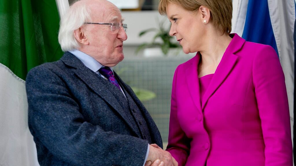 President Michael D Higgins meets Nicola Sturgeon, First Minister of Scotland, in Glasgow, on the first day of the President’s four-day visit to Scotland. Photograph: Chris Bellew / Copyright Fennell Photography 2016