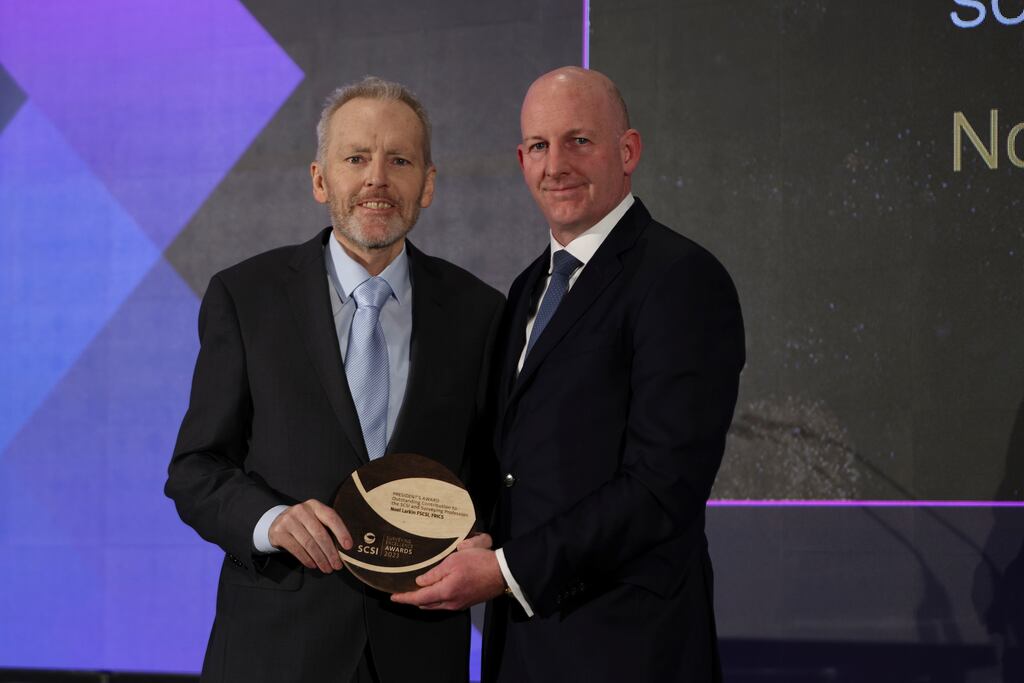 Noel Larkin has been awarded the president’s award for his outstanding contribution to the Society of Chartered Surveyors Ireland.