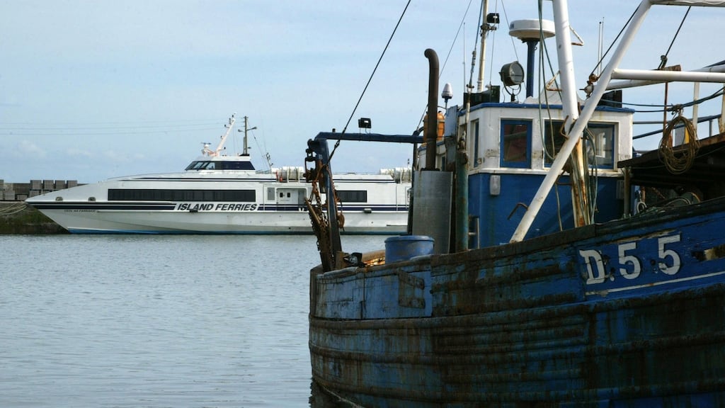 The Ferry seen at Kilronan on Inis Mór, Aran Islands. The company said it would cut the service from November 2nd due to Galway County Council’s insistence on charging a passenger levy to pay for the redeveloped harbour. Photograph: Joe O’Shaughnessy.