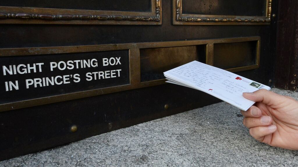 .Post boxes at the GPO were closed as members of the public tried to post letters.Photograph: Cyril Byrne / The Irish Times