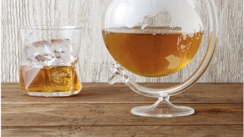 Globe-shaped whiskey decanter from iwantoneofthose.com