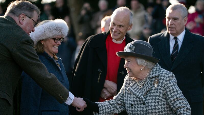 The queen said she recognised the “challenges” the couple had faced over the past year. Photograph: Will Oliver/EPA