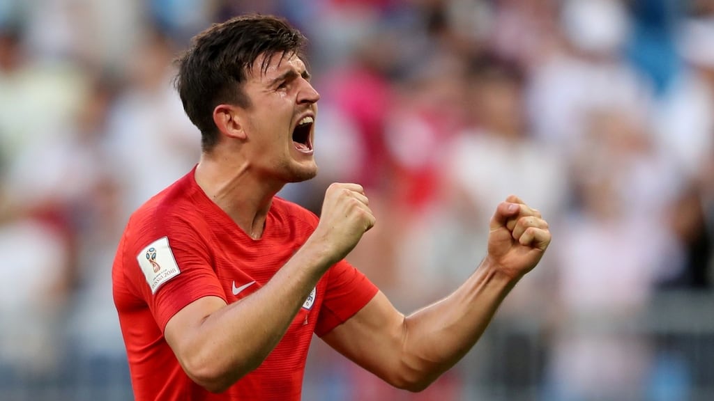 England defender Harry Maguire: he played every minute of Leicester’s Premier League campaign last season. Photograph: Reuters