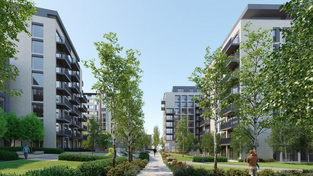 A computer-generated image of the apartments at the Grange in Stillorgan, Co Dublin