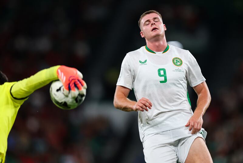 Ireland's Evan Ferguson. Photograph: Ryan Byrne/Inpho