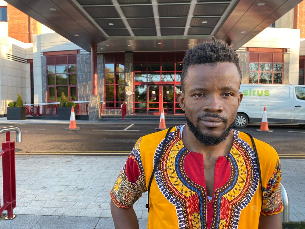 Mohamad Camara (30), an asylum seeker from Sierra Leone, who is being housed in the Crowne Plaza Hotel Northwood in Santry. Photograph: Jack Power