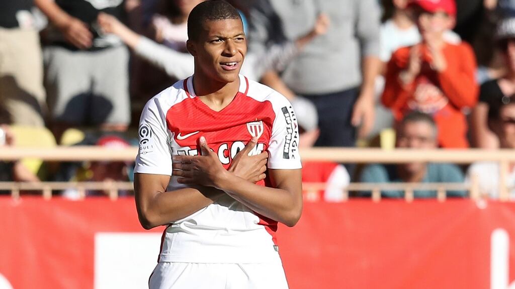 Kylian Mbappe: attracting interest from the biggest European clubs after a fine season with Monaco. Phogograph: Valery Hache/AFP/Getty