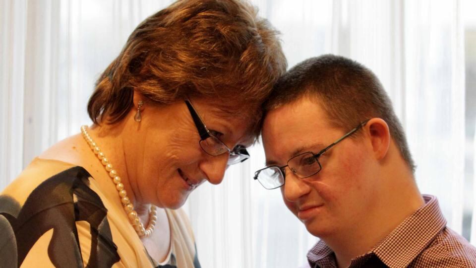 Donegal Carer of the Year Kathleen McBride with her son Martin McBride (20) at the awards ceremony. Photograph: Mark Stedman