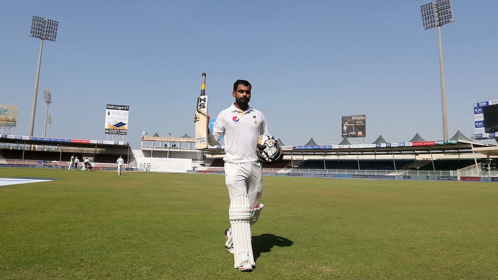 151 from Mohammad Hafeez helped Pakistan set England a target of 284 to win the third Test match in Sharjah and level the series at 1-1. Photograph: Reuters